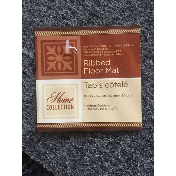 4 Small Door Mats Area Rugs Dark Grey Gray Black Reversible Floor Shoe Pet 24x16 - Picture 4 of 5